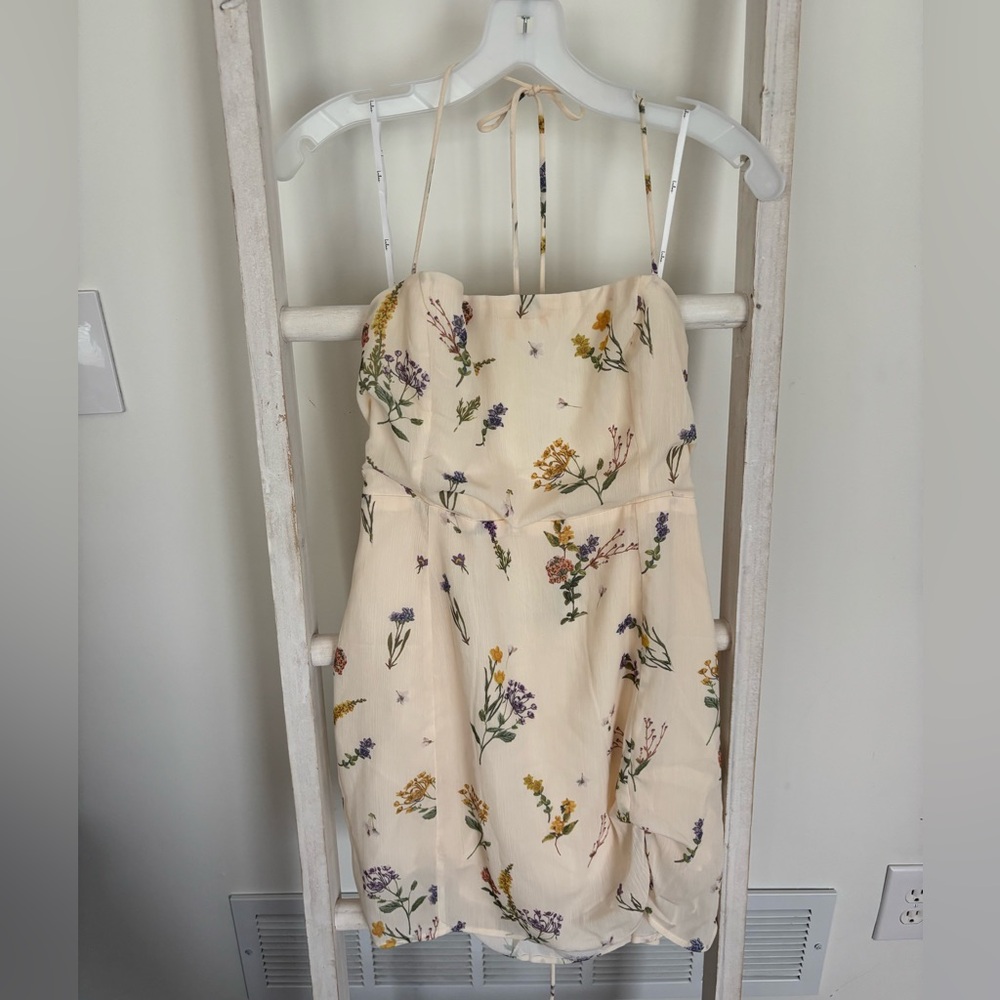 Lulu's Cream Floral Dress Mini